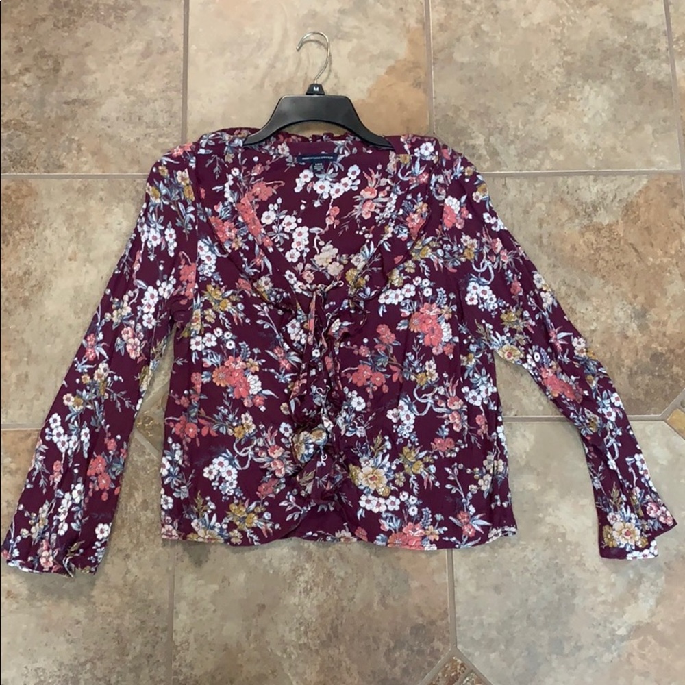 floral sexy lace up top
